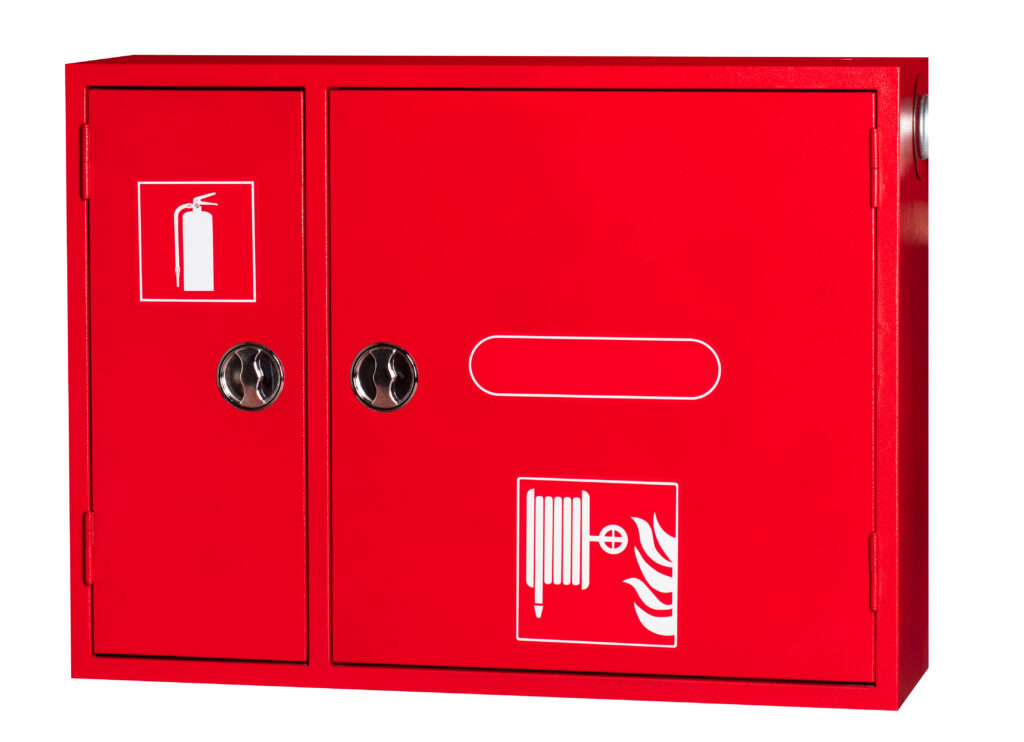 Industrial,Fire,Equipment,Cabinet,In,White,Background